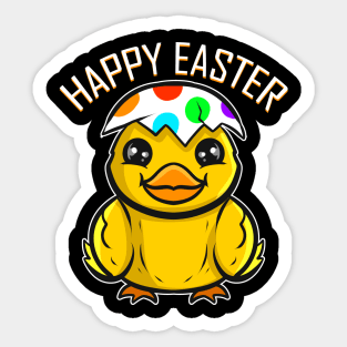 A Chick or Duckling with Eggshell on Head Funny Easter Sticker